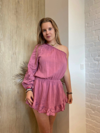 playsuit tetra broderie donkerroze