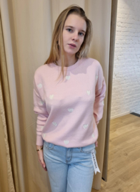 trui met hartjes lichtroze