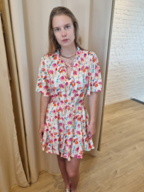jurk met bindlintje en kleurmotief frul KILKY