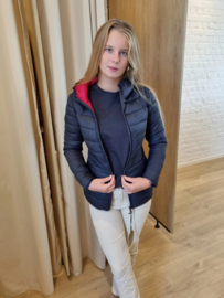 omkeerbare donsjas blauw/rood
