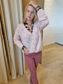 mohair cardigan baby roze