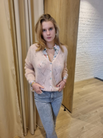 mohair cardigan baby roze
