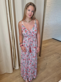 jurk roze print flosjes