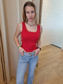 topje met gegolfde randjes rood JDYNANNA