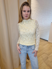 kanten top gevoerd lichtgeel