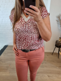 blouse terracotta luipaardprint