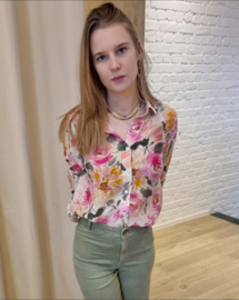 hemd met groene en roze print