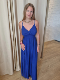 viscose jurk kobalblauwe print
