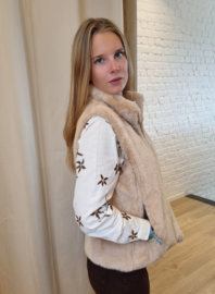 donsjasje met rits donkerbeige