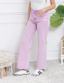 FR hoge taille wide fit washed lila