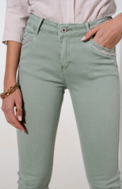 Onado slim jeans met detail kaki H2594