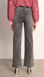 Sister wide jeans met hoge taille en super stretch gebleekt grijs