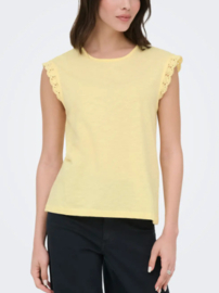 JDYSALVA LIFE S/L CROCHET TOP JRS NOOS lichtgeel