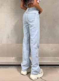 Redial hoge taille straight stretch jeans lightwashed blue RD2922