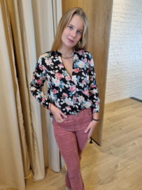 blouse bloemenprint zwart