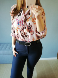 blouse strik vlinder roze