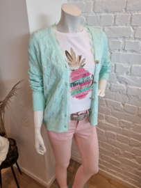 T-shirt ananas roze/groen