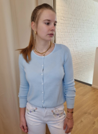 cardigan met fijne knoopjes lichtblauw