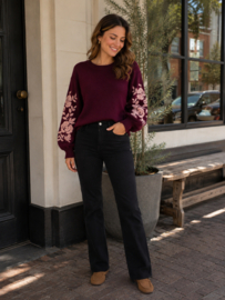Folyrose LESLIE FIT zwart - hoge taille STRAIGHT FIT- WIDE LEG