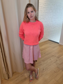 jurk met streepjes en treklintje  rood/wit JDYLAUREL