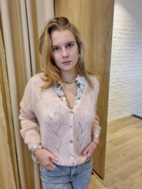 mohair cardigan baby roze