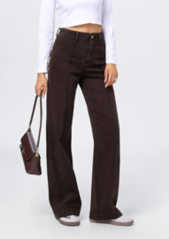 Sister wide jeans met hoge taille  chocolat  ST 6039