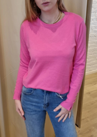 trui met zilveren knoopjes fuchsia