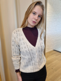 JDYFRANSISKA L/S HI-NCK TOP JR NOOS longsleeve aubergine