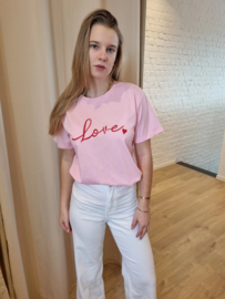 T-shirt love roze