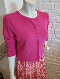 plissé rokje fuchsia print