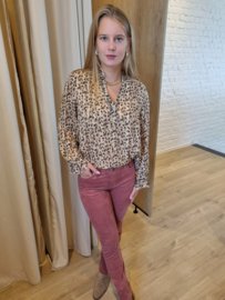 blouse met beige print
