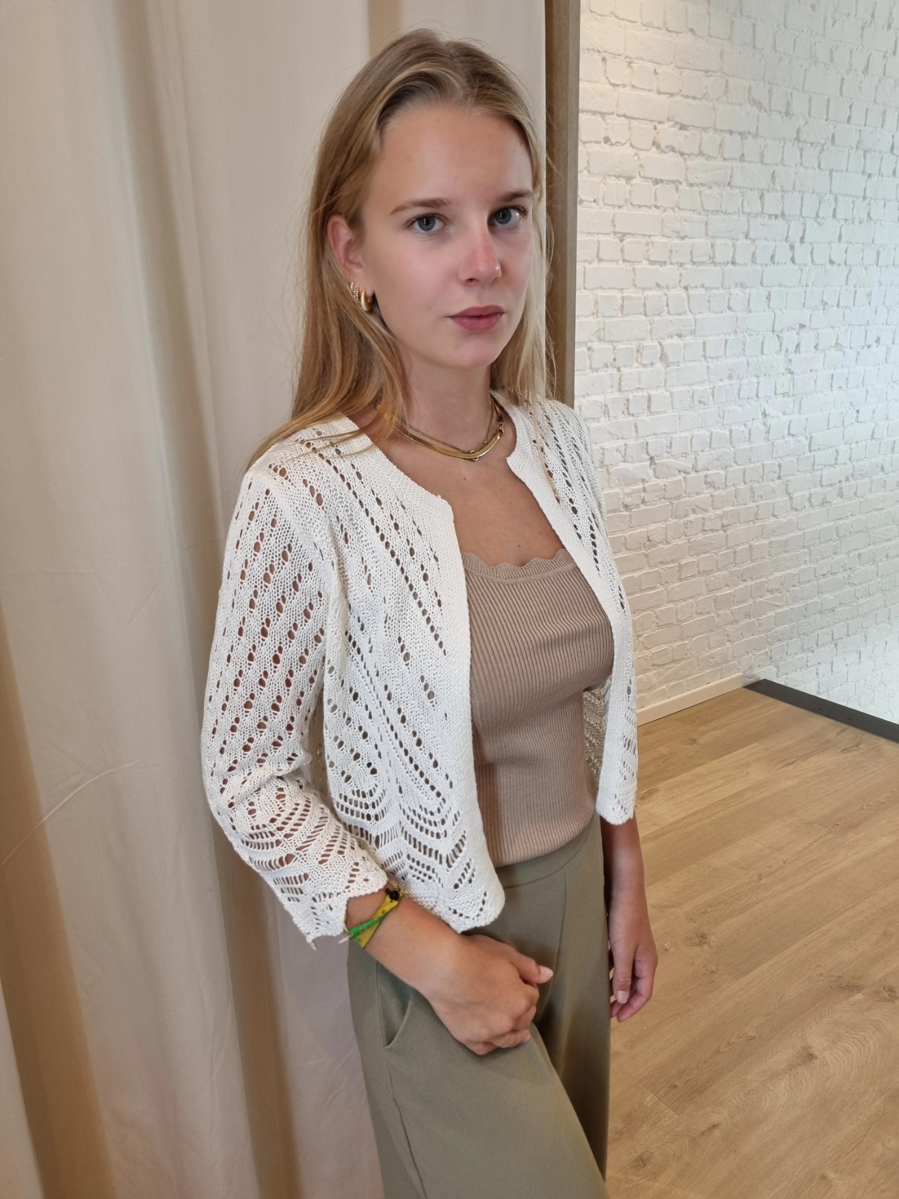 JDYSUN 3/4 CROPPED CARDIGAN KNT NOOS beige