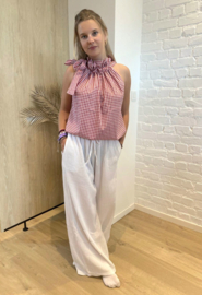 bloustop fronsjes ruitjes rood
