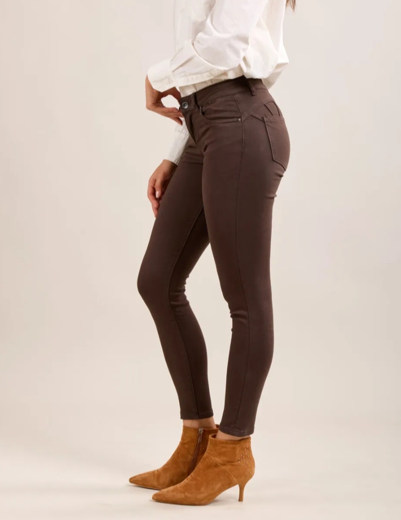 Toxik medium hoge taille super push up chocolate brown L20077-46
