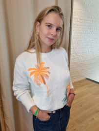 trui met palm ecru