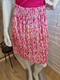 plissé rokje fuchsia print