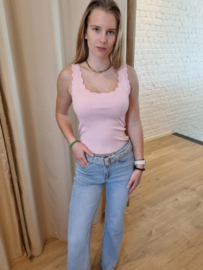 topje met gegolfde randjes lichtroze JDYNANNA