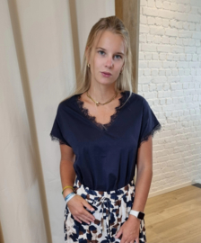 T-shirt kant marineblauw