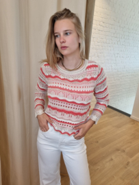 licht zonnig truitje met ajour multicolour JDYSUN