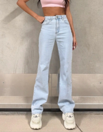 Redial hoge taille straight stretch jeans lightwashed blue RD2922