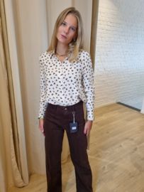 hemdje met bruine hartjes in soepele viscose