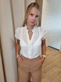 geklede broek met brede pijp  camel