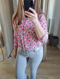 mooie fuchsia verenprint blouse