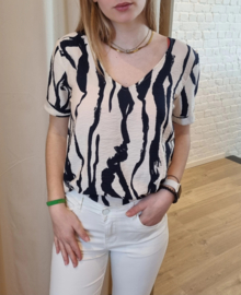 bloesje met marineblauwe print JDYCAMILLE