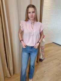 blouse met broderiedetail roze
