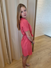 JDYCAYA LINEN S/S SHIRT DRESS WVN DIA koraal
