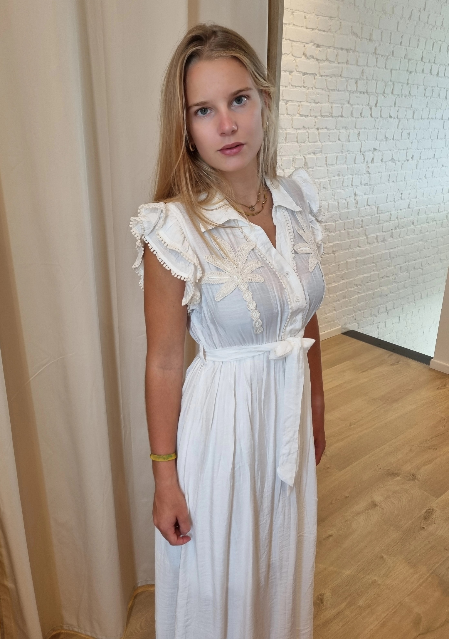 bohemian jurk palm beige