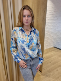 hemd met blauwe print