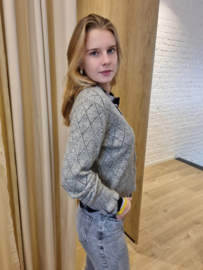 JDY grijze cardigan met ajour