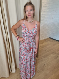 jurk roze print flosjes